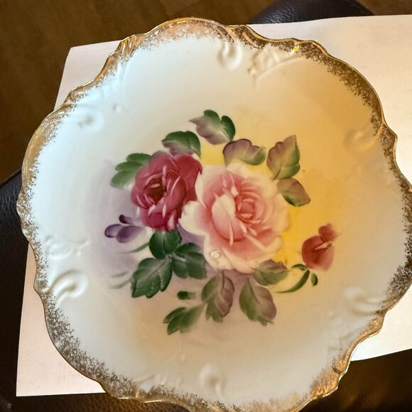 3 China Painted Wall Hanging Plates ( the two fruit plates have signatures) - Picture 3 of 3